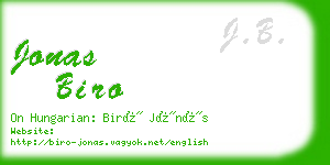 jonas biro business card